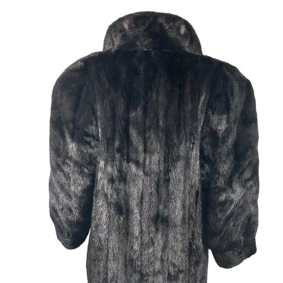 MYSELS FURS! LUXURIOUS BLACK RANCH MINK FULL LENGTH FUR COAT, JACKET! SZ MP - Picture 11 of 15